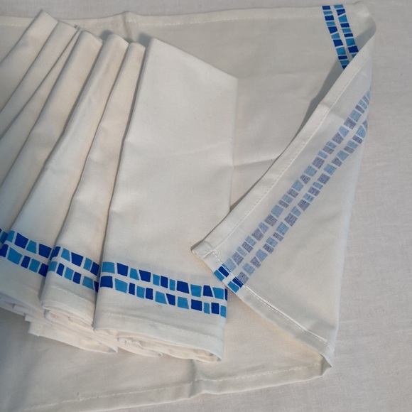 Sea glass mosaic Napkins (8) made in India NWOT - Picture 8 of 13